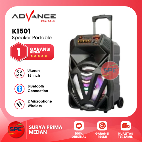 SPEAKER PORTABLE ADVANCE K1501 ( GARANSI RESMI MEDAN)