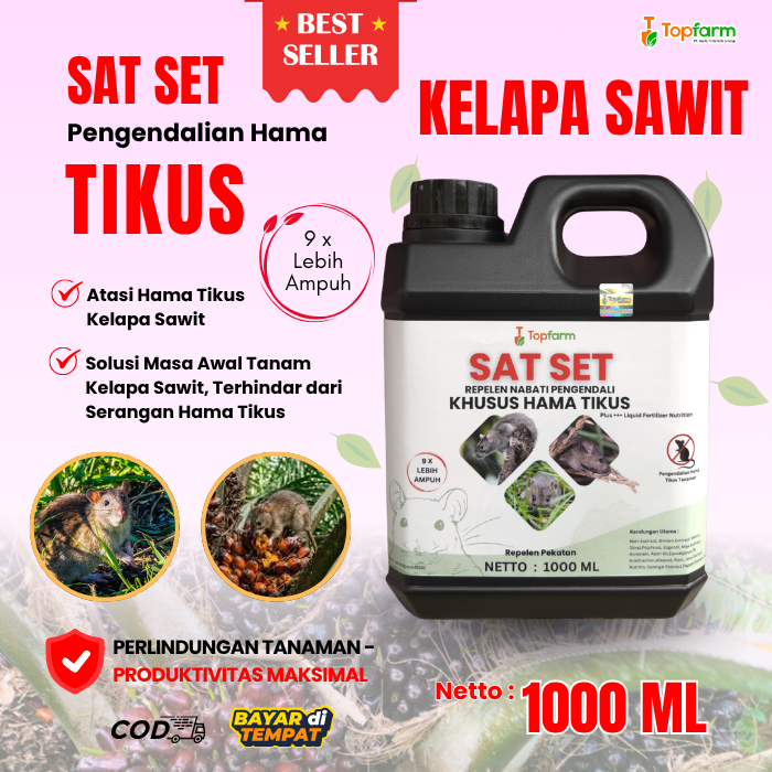 Pestisida Hama Tikus Kelapa Sawit / Pengusir Tikus Tanaman / Pestisida Topfarm / Pestisida Nabati Pe