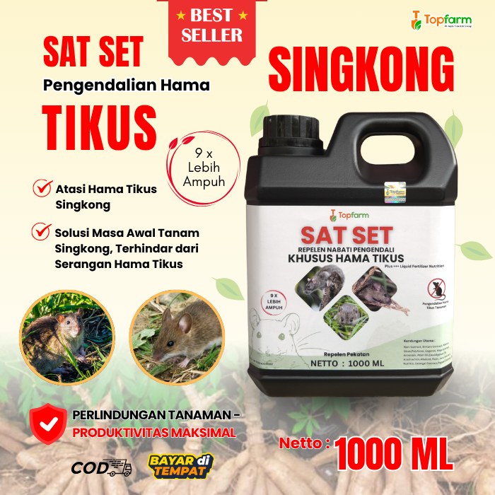 Pestisida Topfarm / Pestisida Nabati Pengusir Tikus Singkong / Obat Hama Tikus Singkong / Obat Hama 
