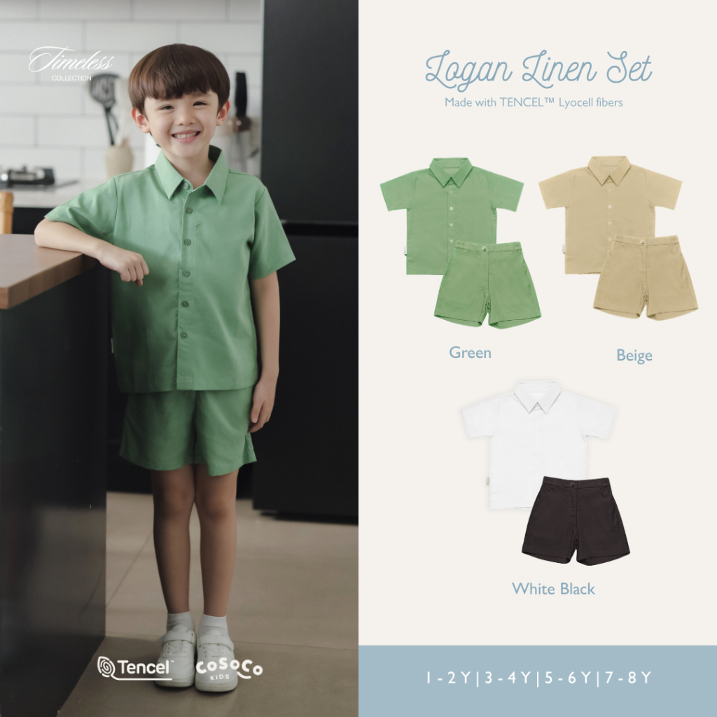 Cosoco Logan Linen Set - TENCEL™ Setelan Anak Laki Laki