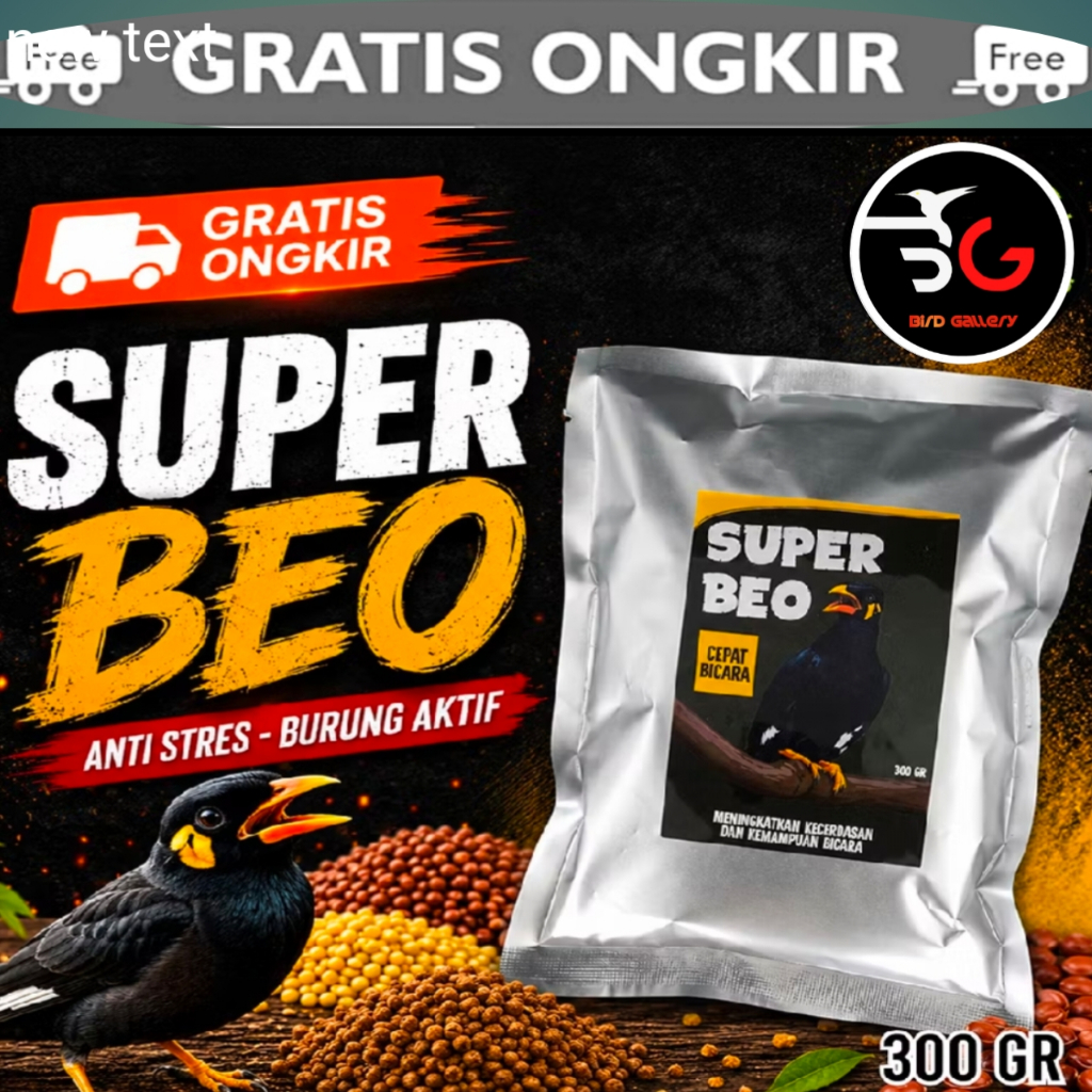 VOER SUPER BEO KRISTAL PAKAN KHUSUS BURUNG BEO CEPAT BICARA 300 GR