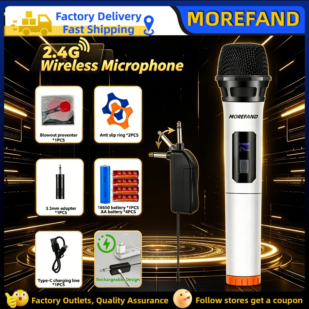 Microphone Mic Mikrofon Wireless Mic Karaoke Mic Wireless UHF Mikrofon Nirkabel USB Bluetooth Live S