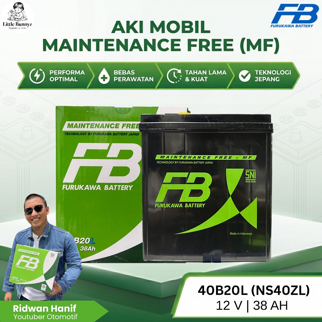 Furukawa Battery / FB Aki Mobil NS40ZL / 40B20L 38Ah - Aki Kering