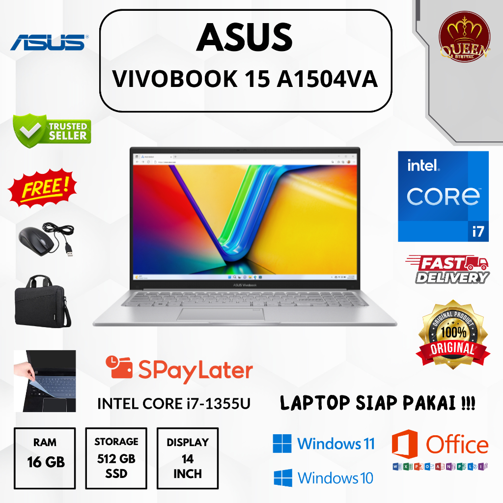 ASUS VIVOBOOK 15 A1504VA | INTEL CORE i7-1355U | 16GB RAM | SSD 512GB | 15.6 INCH
