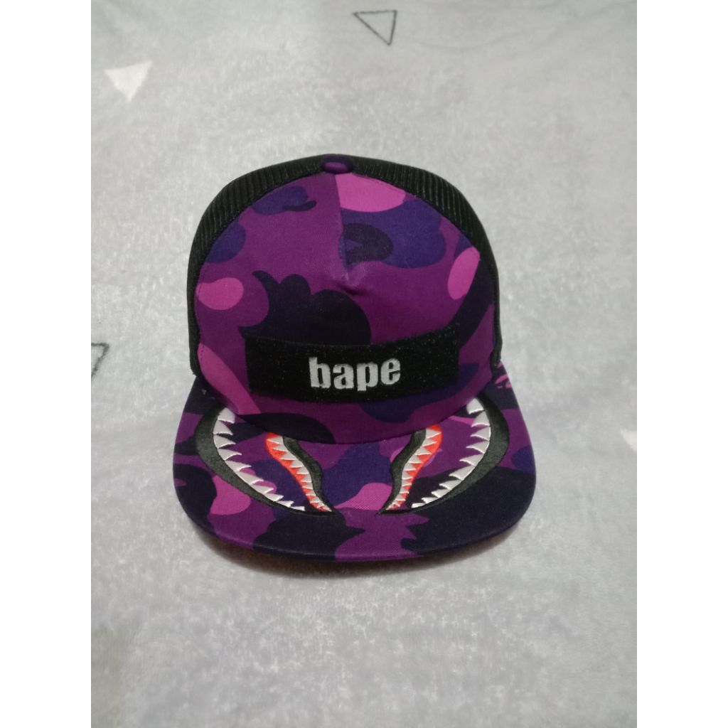 topi Trucker Snapback A Bathing Ape (BAPE) Color Camo Shark Mesh Cap