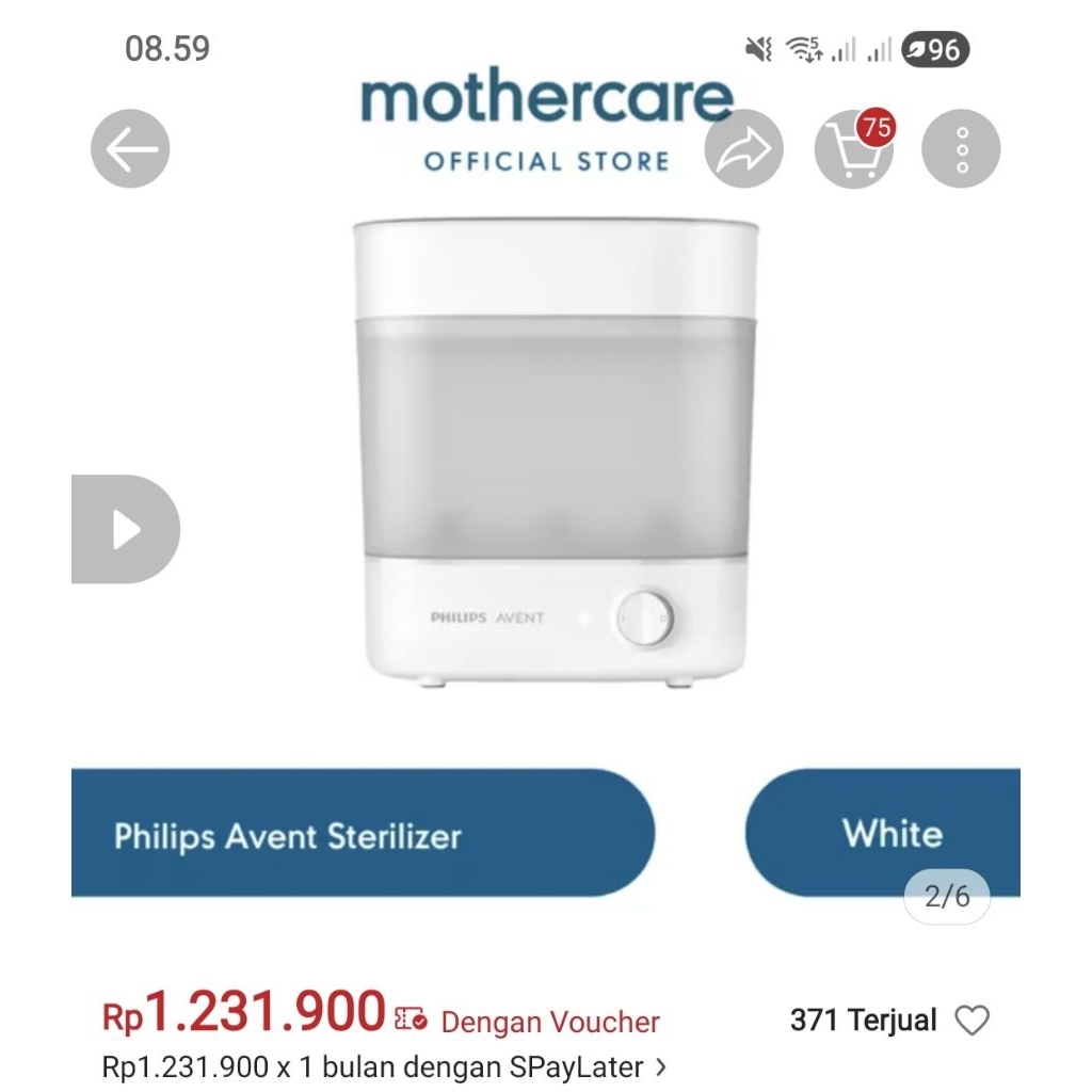 preloved sterilizer philips avent no dus