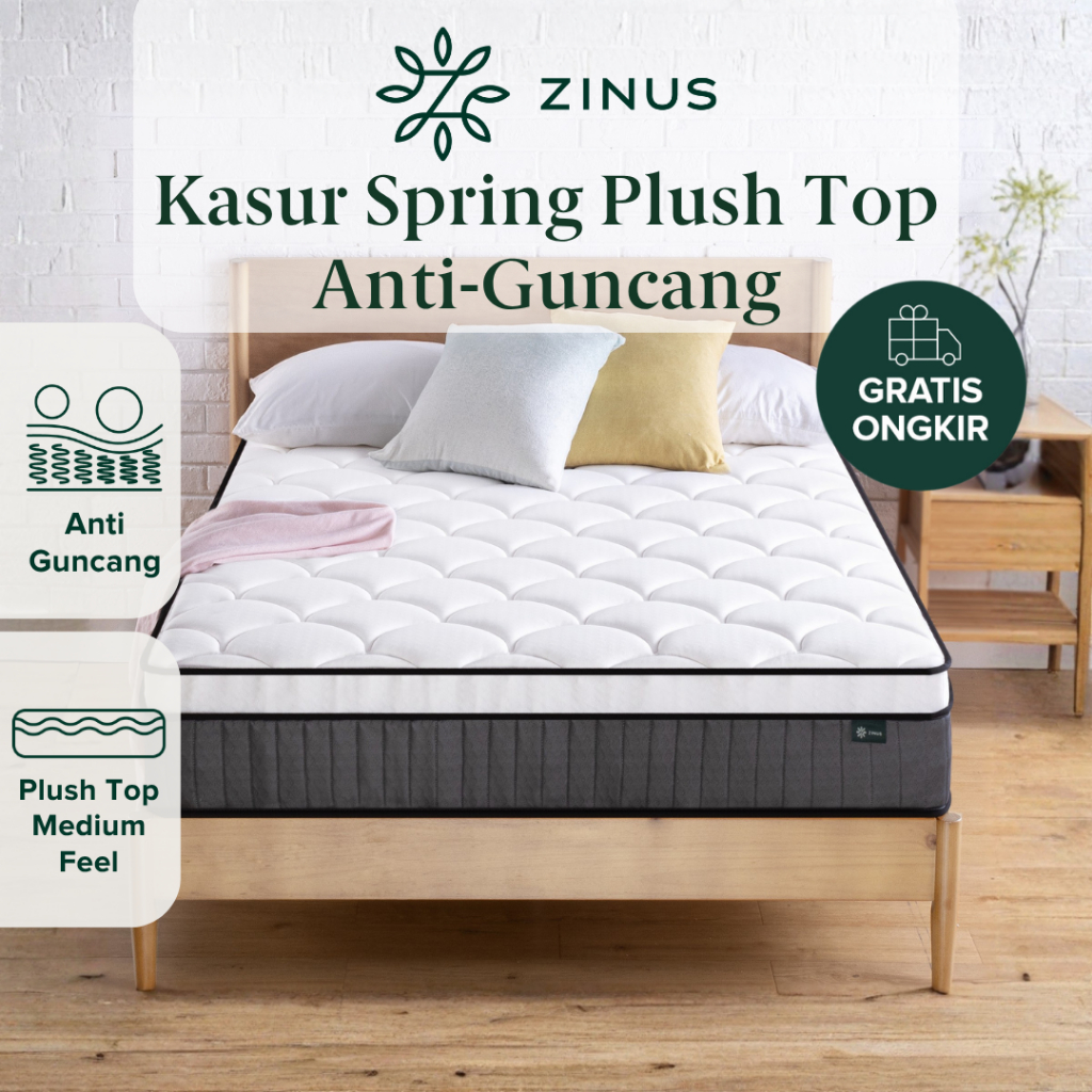 Spring Bed Kasur Zinus Plush Top Mattress In a Box GRATIS ONGKIR