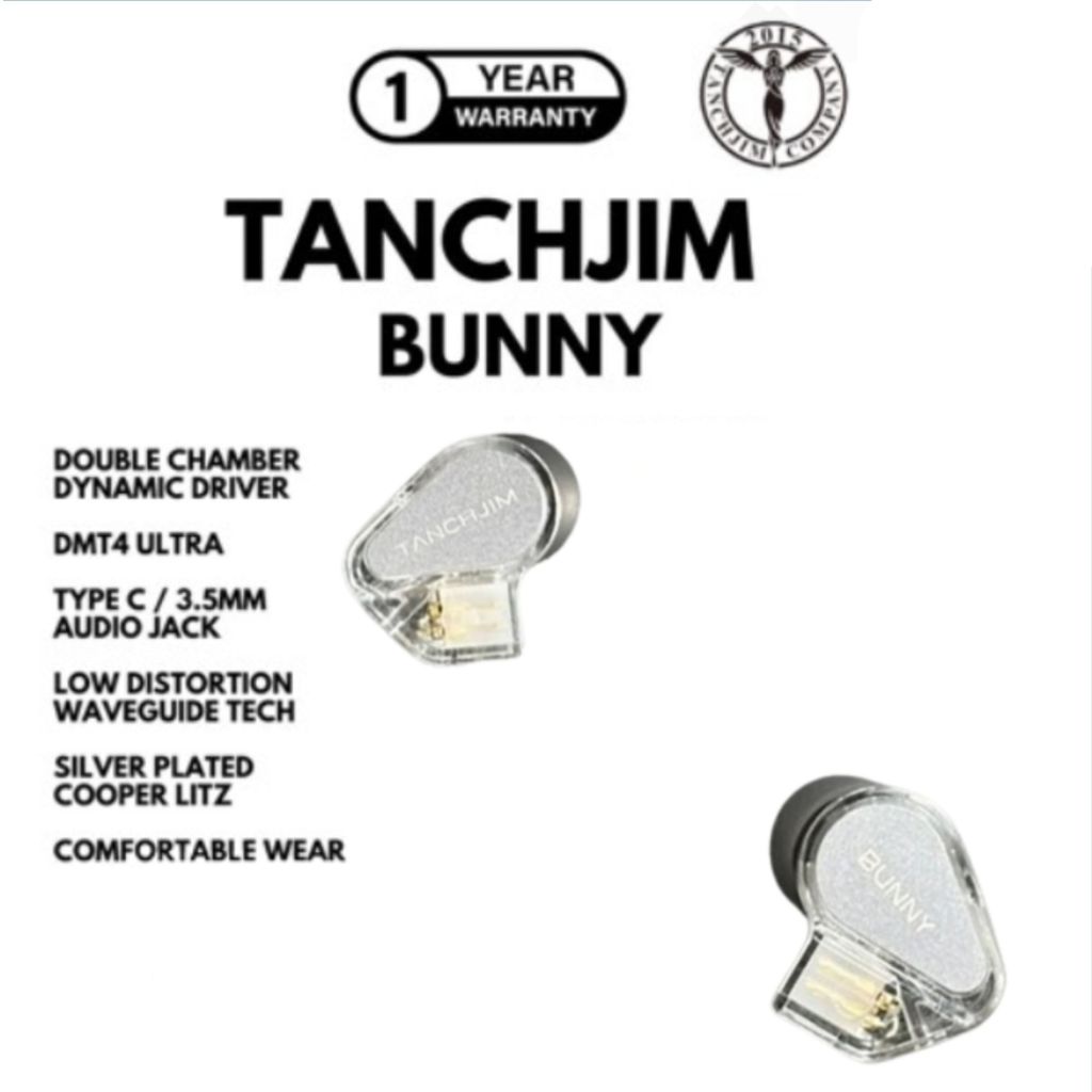 Tanchjim Bunny DMT4 Ultra Dynamic Driver Earphone In Ear Monitor With Microphone