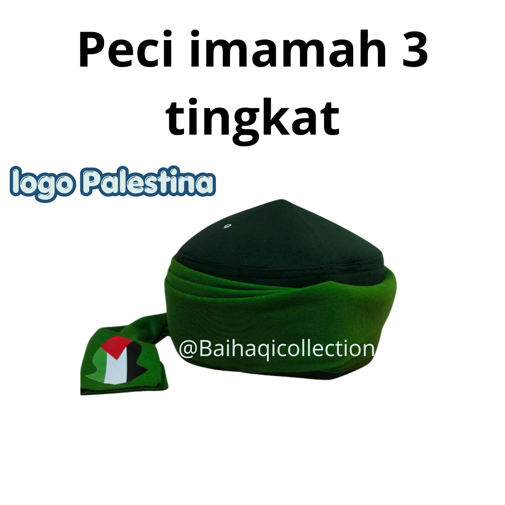 Peci imamah logo palestina peci anak dewasa peci simple