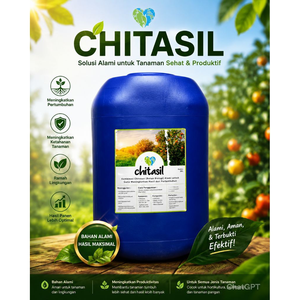 Pupuk Organik Cair Chitosan plus Silica Kemasan 25 liter