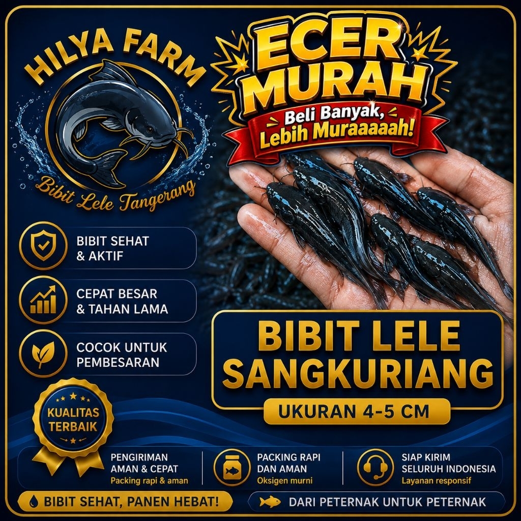 Bibit Lele Sangkuriang Ukuran 4-5 Cm