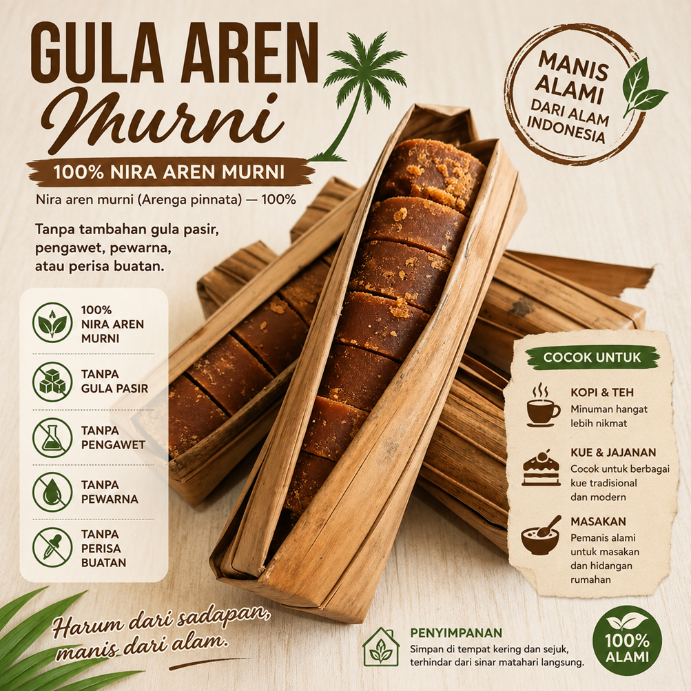 NIRWANGI Gula Aren Gula Kawung Asli Cihurip Garut Premium 1000g/ 1kg