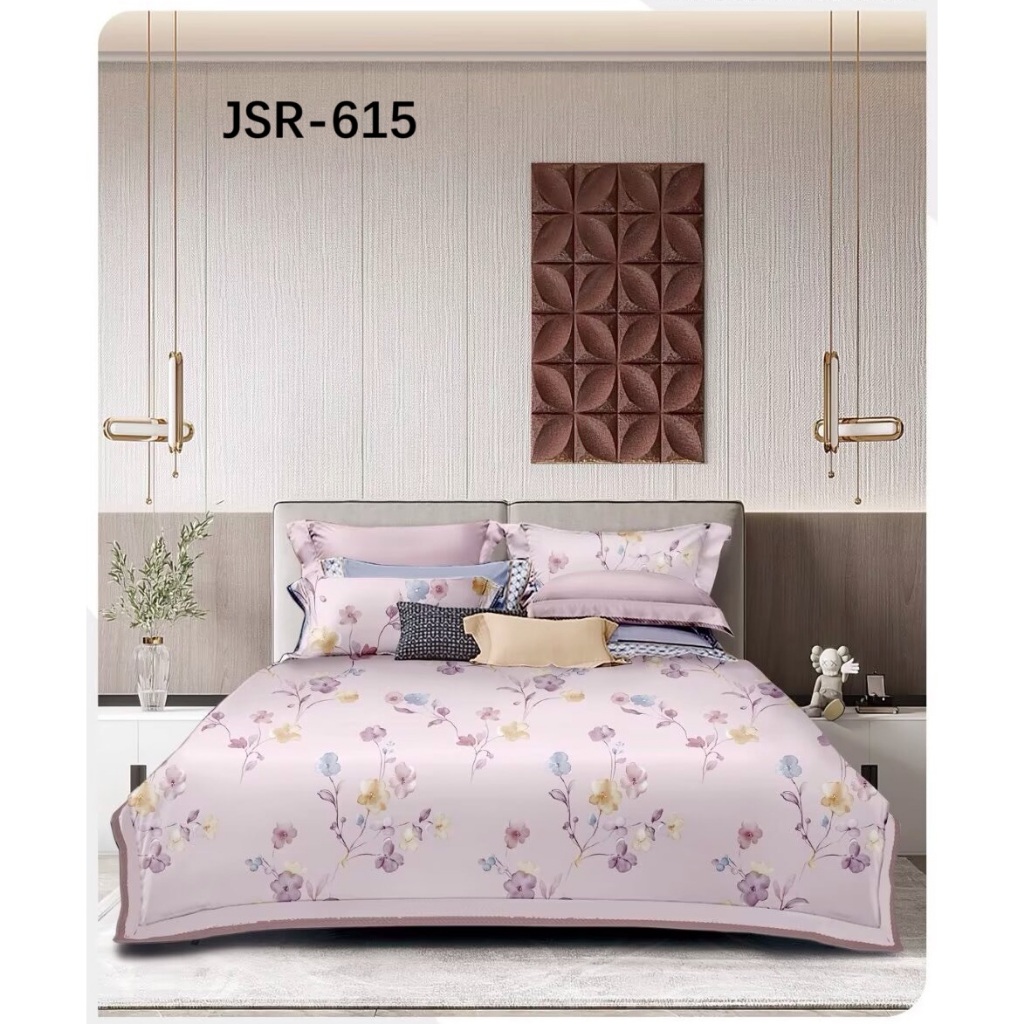 sprei single bahan katun jepang semi reactive kode JSR-615 motif bunga (belum termasuk bed cover)