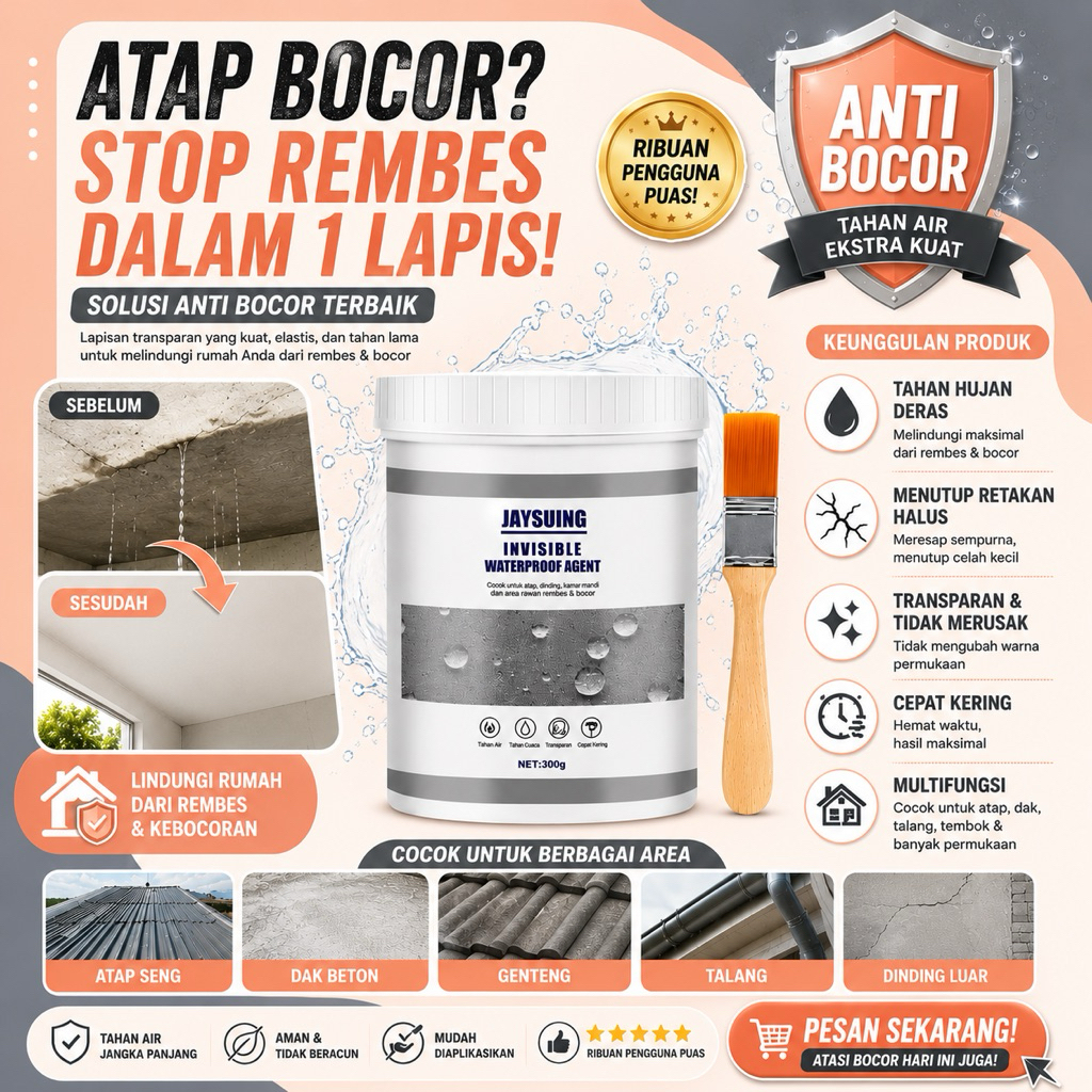 Jaysuing ANTI BOCOR KERAMIK KAMAR MANDI KOLAM transparant JAYSUING WATERPROOF glue SEALANT AQUAPROOF