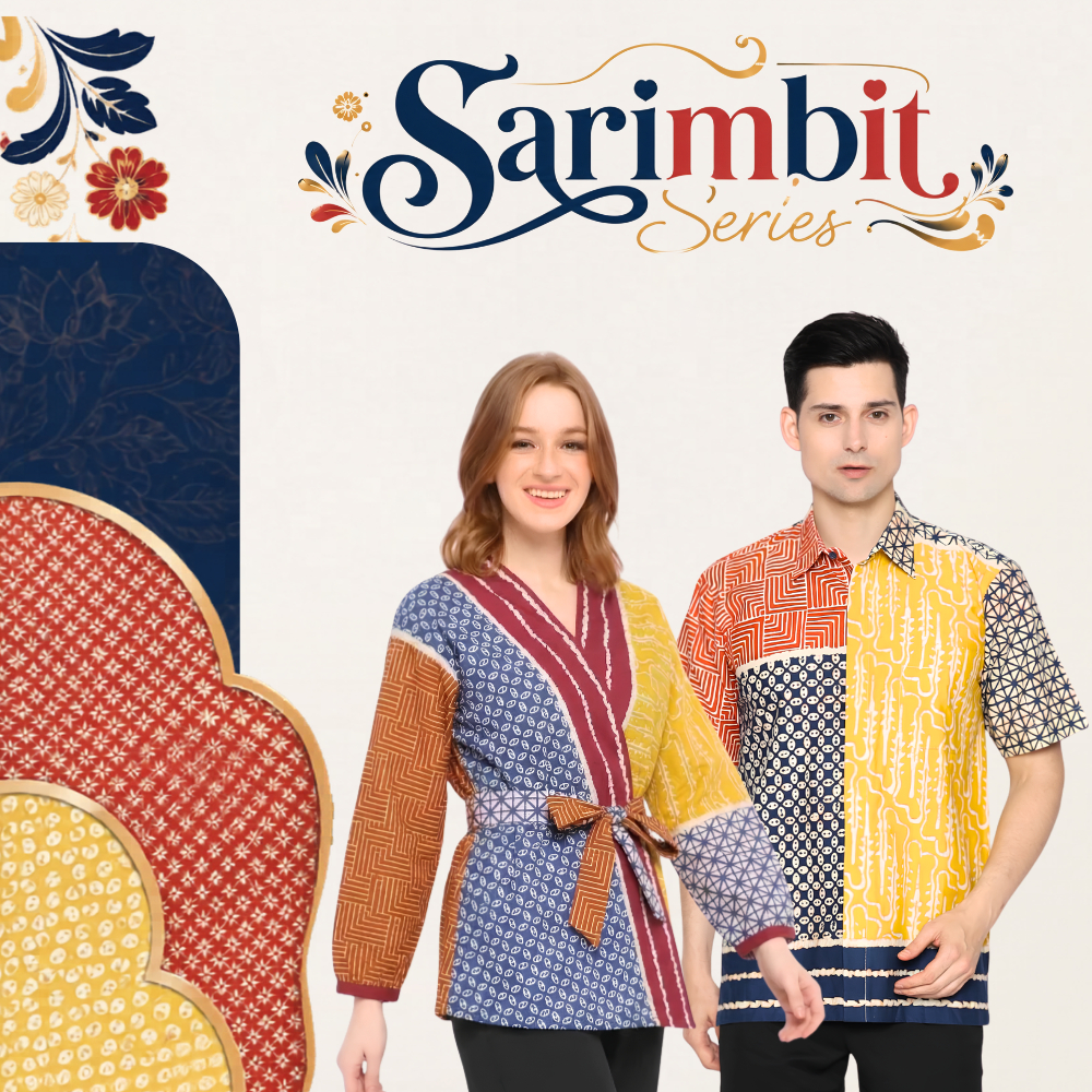 ALMAJIWA Sarimbit Batik Couple Ananta | Atasan Batik Modern | Almajiwa - Batik Tulis Kombinasi Cap -
