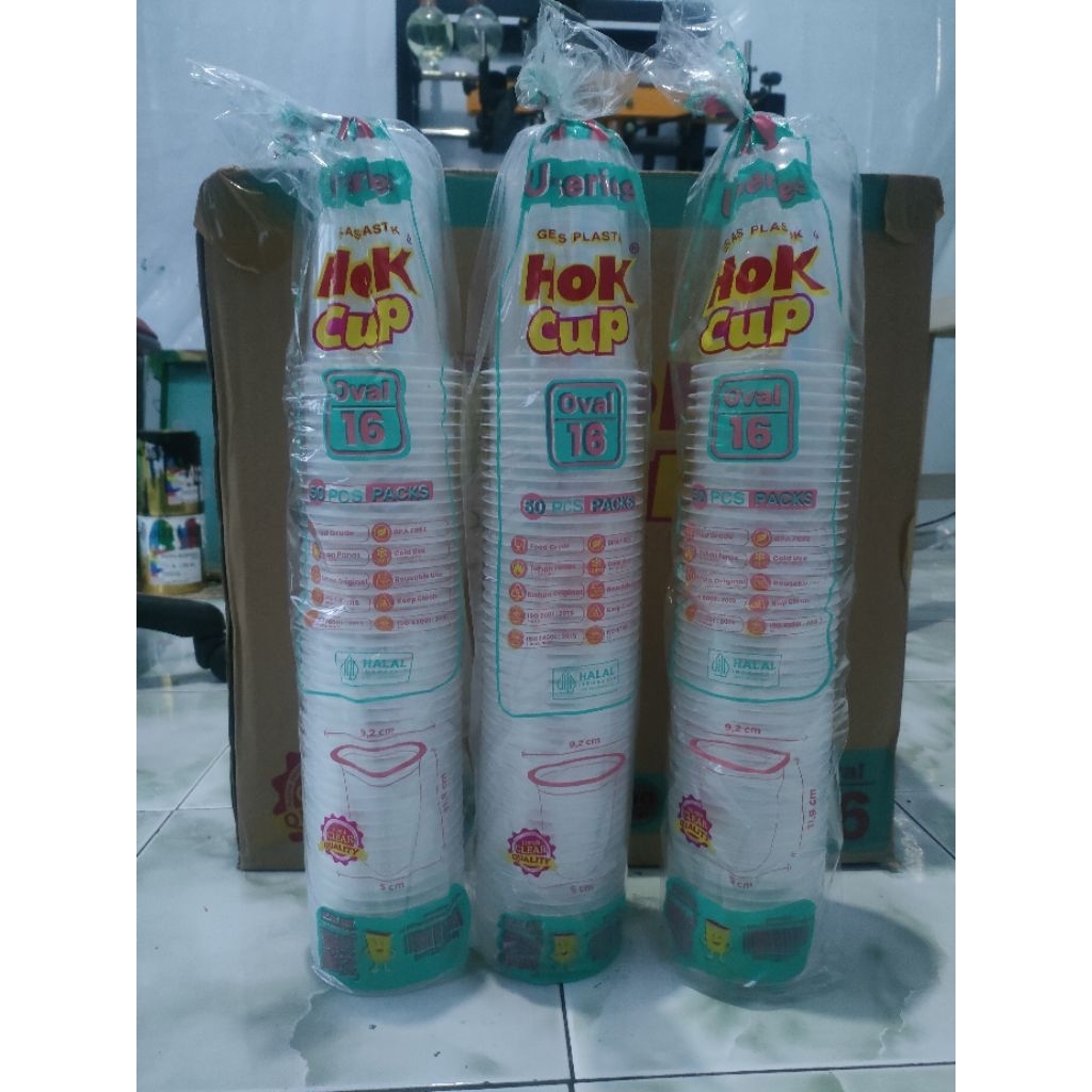 CUP POLOS MERK HOK 16 OZ OVAL 1 SLOP (50 PCS)