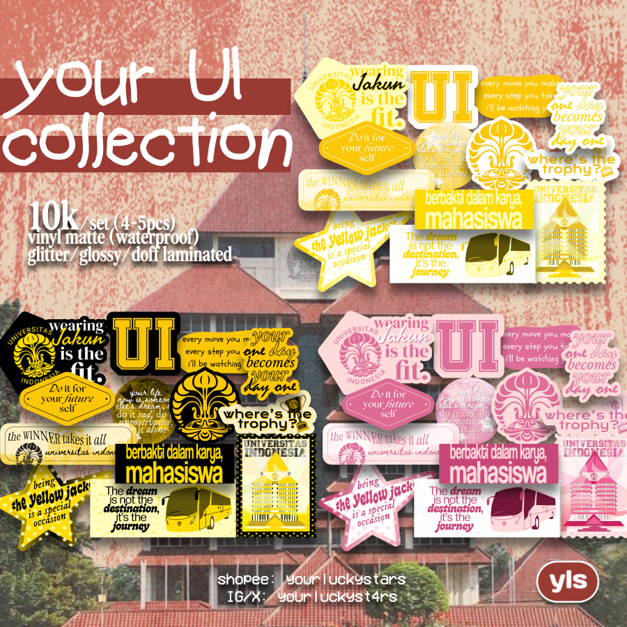 sticker UI collection - universitas indonesia, makara, jakun vinyl matte glitter