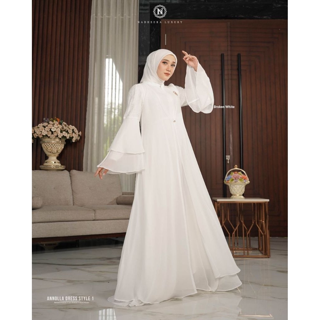 Dress Putih Gamis Putih BW Nadheera Luxury