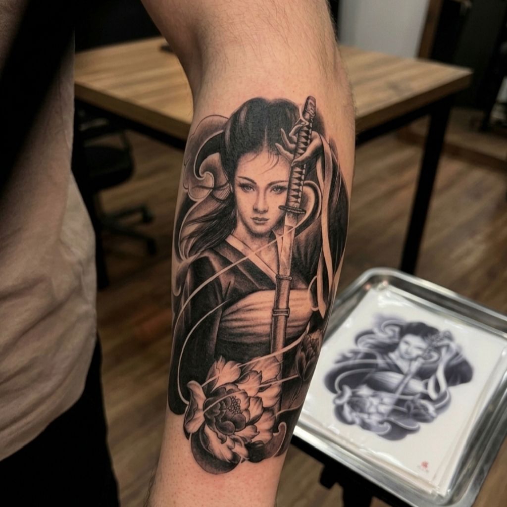 Tattoo Samurai Blade Empress temporary tangan