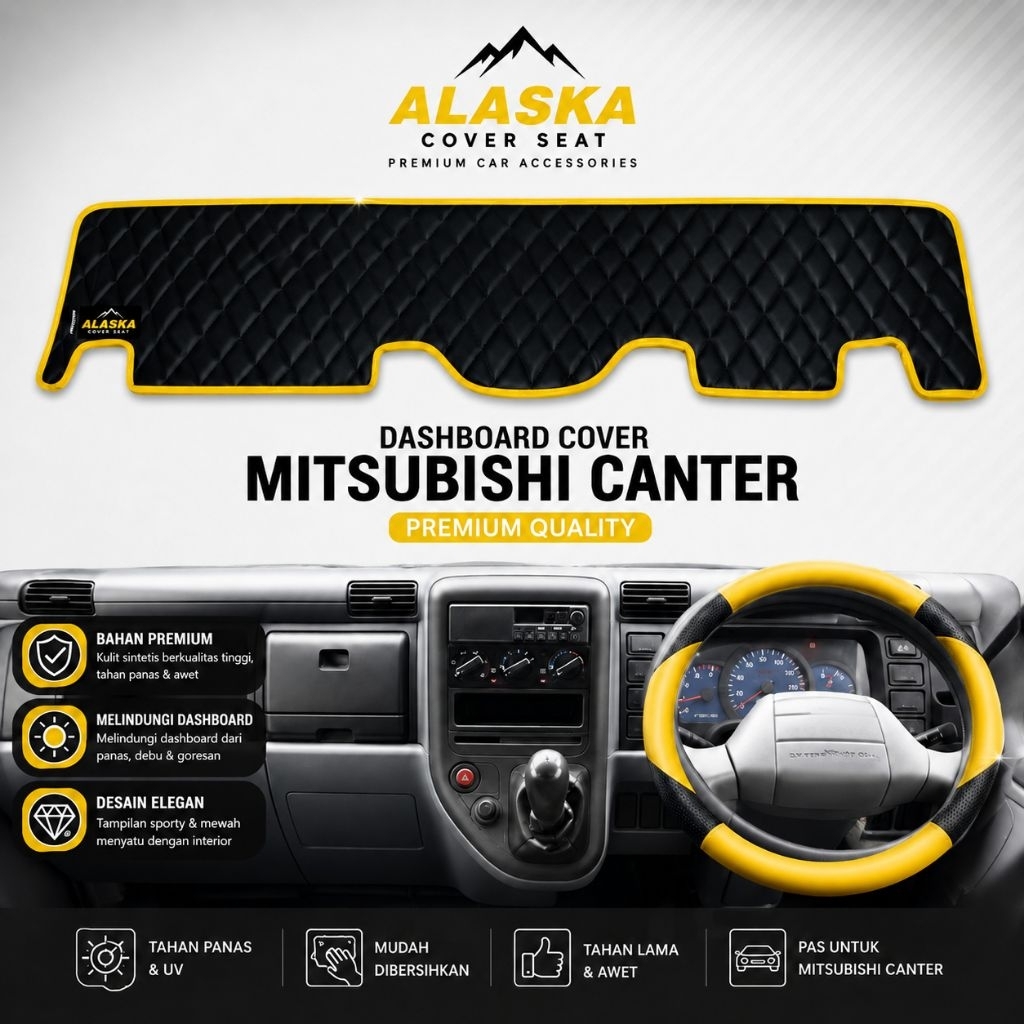 Alas Dashboard Truk Canter Perlindungan Dashboard Truk Canter + Sarung stir Premium Car