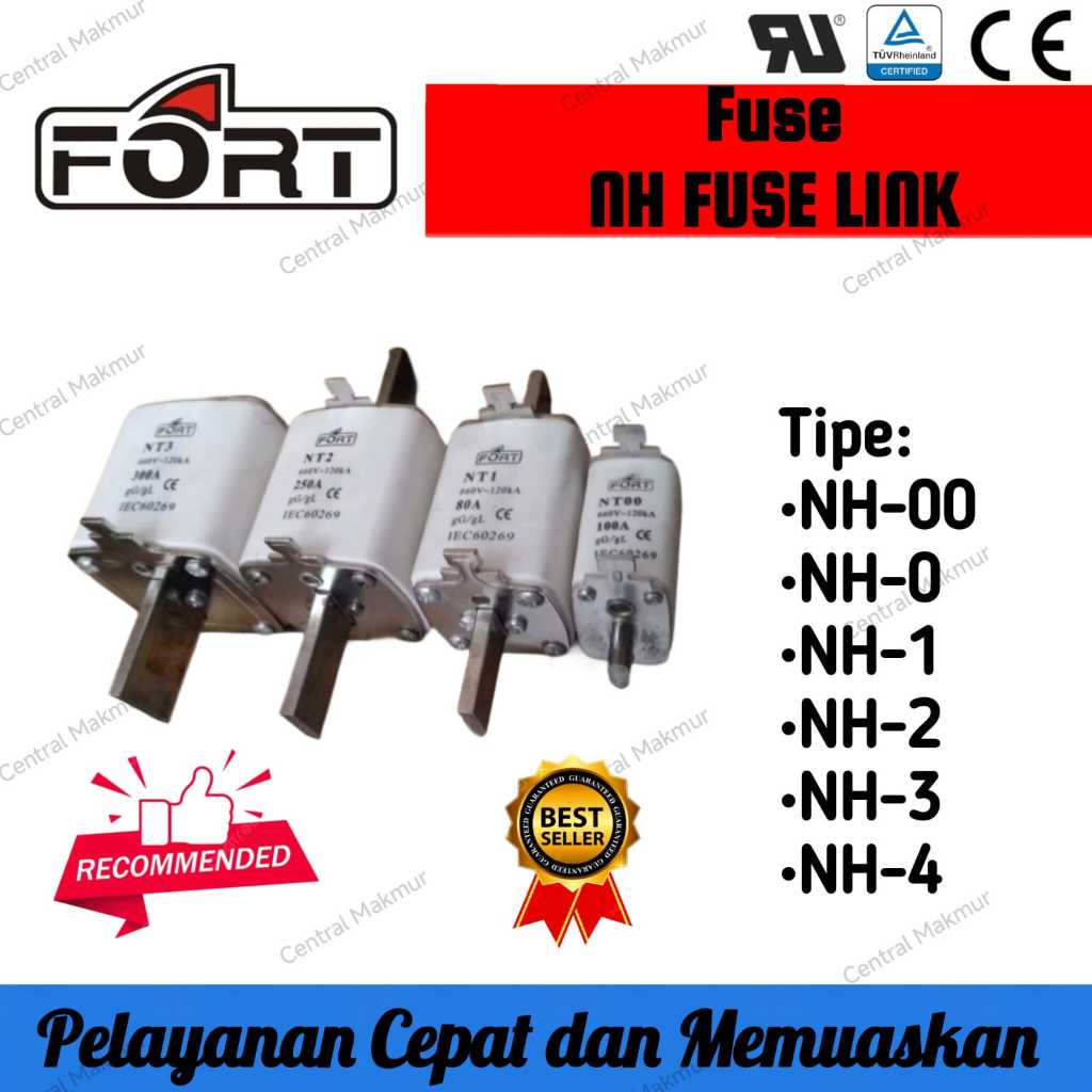 Original FORT NH FUSE LINK NH-00 NH-0 NH-1 NH-2 NH-3 NH-4 NT FUSE
