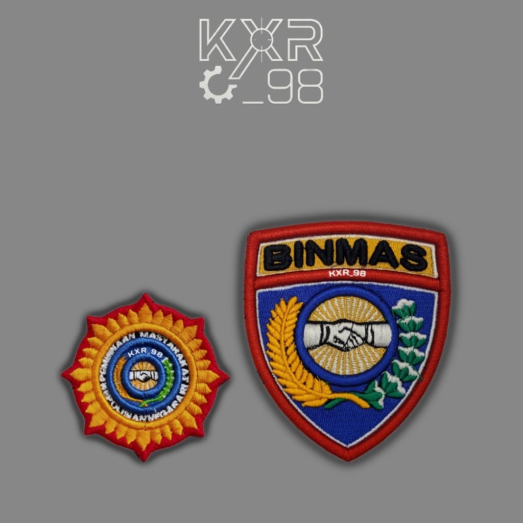 KXR_98 - Bet Bordir Binmas & Roda Binmas | Atribut Polri Bordir Timbul
