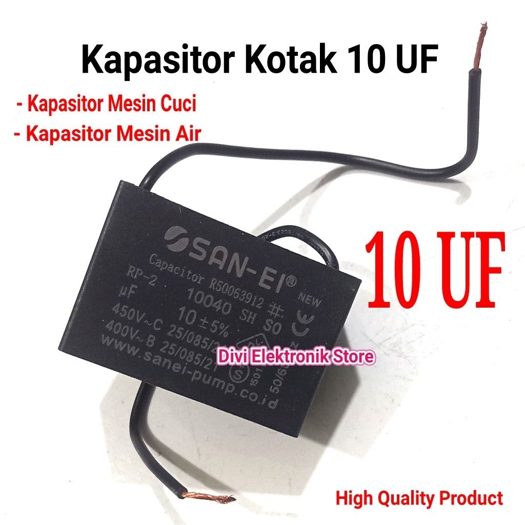 Kapasitor Kotak 10 UF 450V Kapasitor Dinamo Mesin Cuci 10 UF