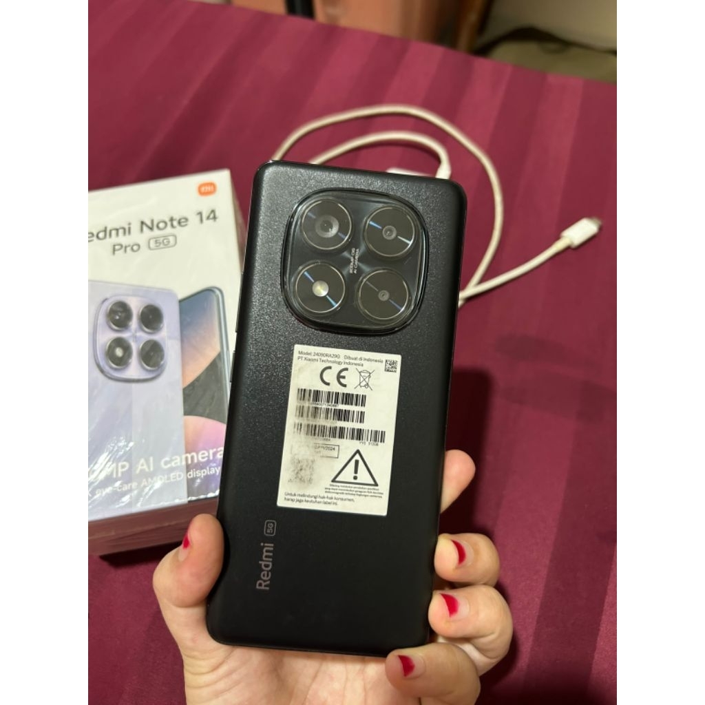 Redmi note 14 pro 5g (12gb/512gb) warna hitam (second)