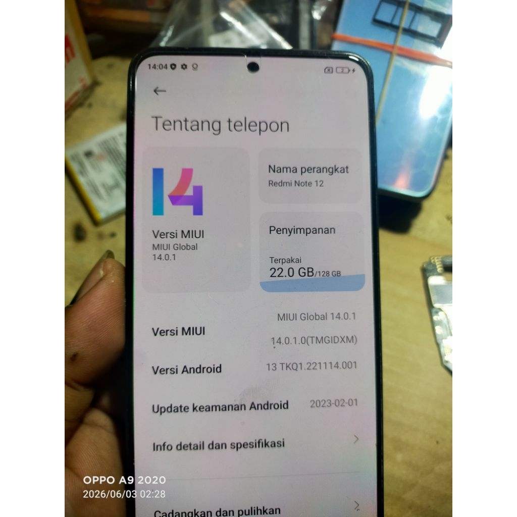 MESIN XIAOMI REDMI NOTE 12 RAM 4/128 NORMAL JAYA