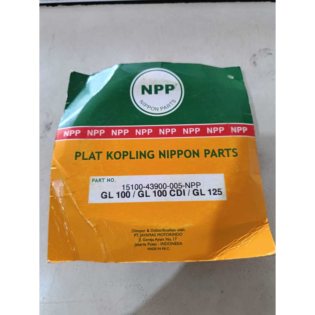 Plat Kampas Kopling NPP GL 100 GL100 CDI GL 125 15100 43900 005 NPP