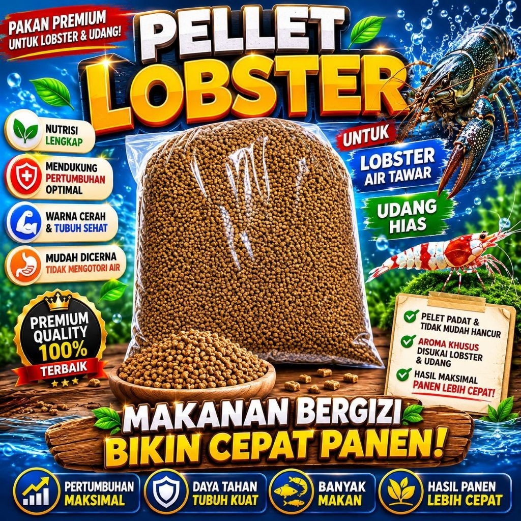 PELLET UDANG 500 GR - Pelet Udang Pelet Lobster Hias Udang Hias PELET TENGGELAM Aquascape Ternak Uda