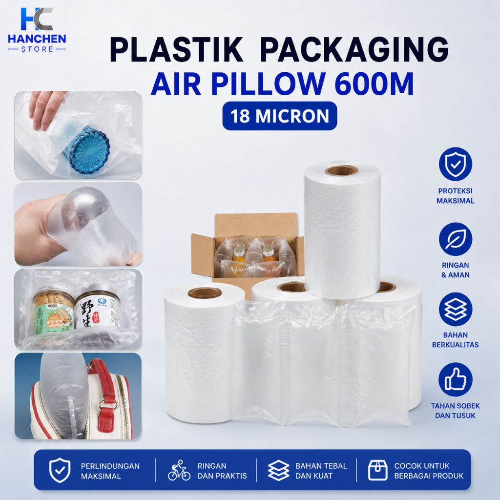 Plastik packaging Bantalan Peyangga uk 600M 18 micron