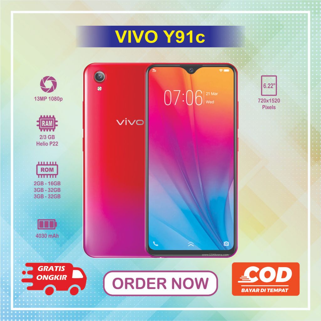 HP VIVO Y91C ram 2/32 Normal second siap pakai