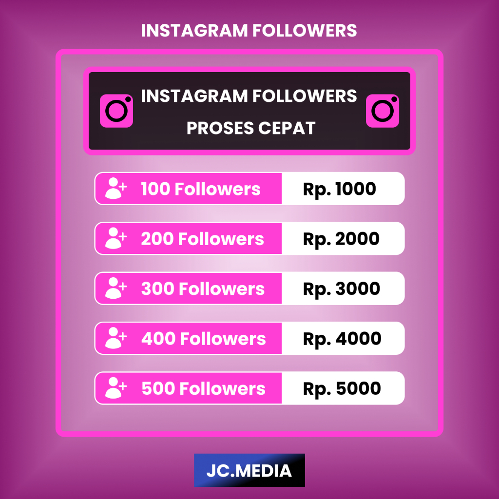 Followers Instagram Luar Murah Proses Cepat - JCMedia ID