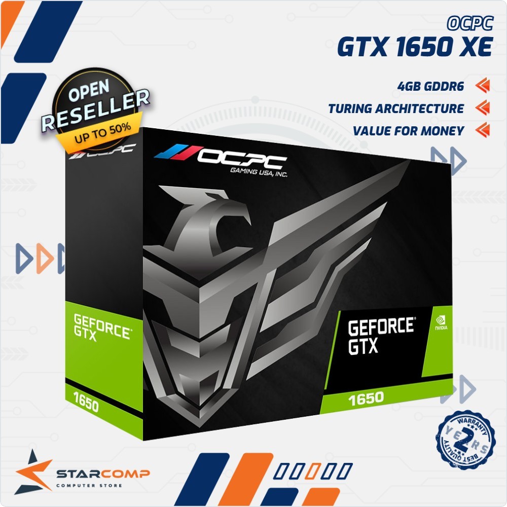 OCPC GTX 1650 4GB GDDR6 XE Dual Fan Graphic Card VGA GTX1650