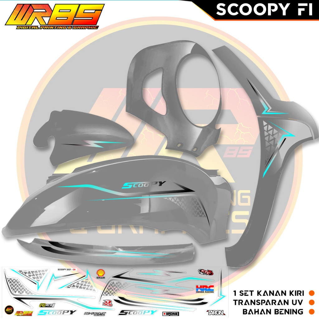STRIPING TRANSPARAN SCOOPY NEW 2021-2024 | HONDA SCOOPY |BAHAN BENING PREMIUM QUALITY |MOTIP GARIS S