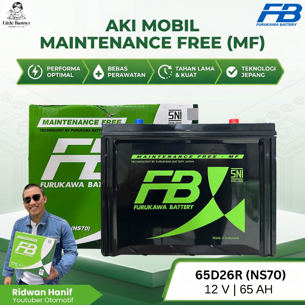 Furukawa Battery / FB Aki Mobil NS70 / 65D26R 65Ah - Aki Kering
