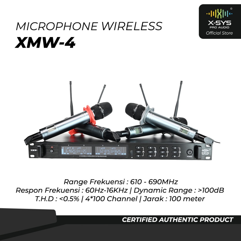 MICROPHONE WIRELESS XSYS TYPE XMW-4 ( 4 CHANNEL MIC)