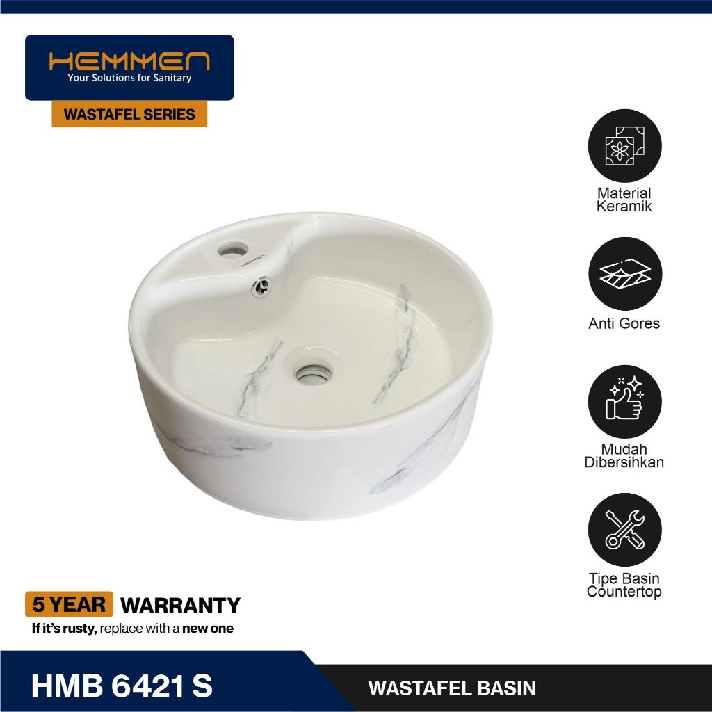 HEMMEN - WASTAFEL SERIES - HMB 6421 S Wastafel Cuci Tangan