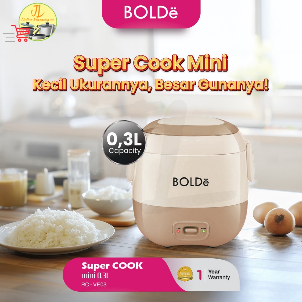 BOLDE supercook Panci mini rice cooker mini 0,3L portable / penanak nasi anti lengket