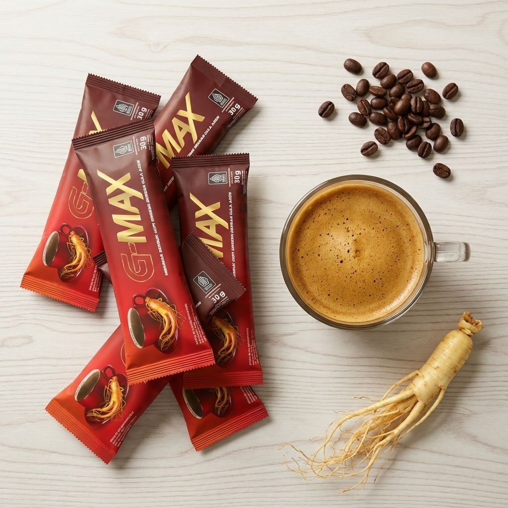 [5 Sachet] Coffee Robusta Gmax Biji Kopi Pilihan & Ginseng Rasanya Khas Kopi Gula Aren