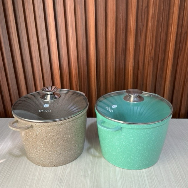 Pero Stock Pot Panci Gentong 24cm With Glass Lid Panci Granite New