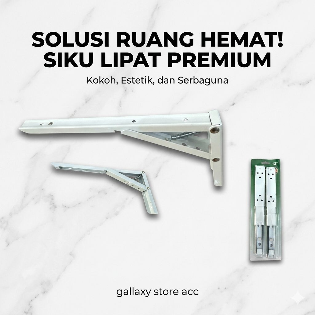 Siku Rak Lipat Besi Premium Engsel Siku Lipat Meja Dinding Kokoh Tangguh