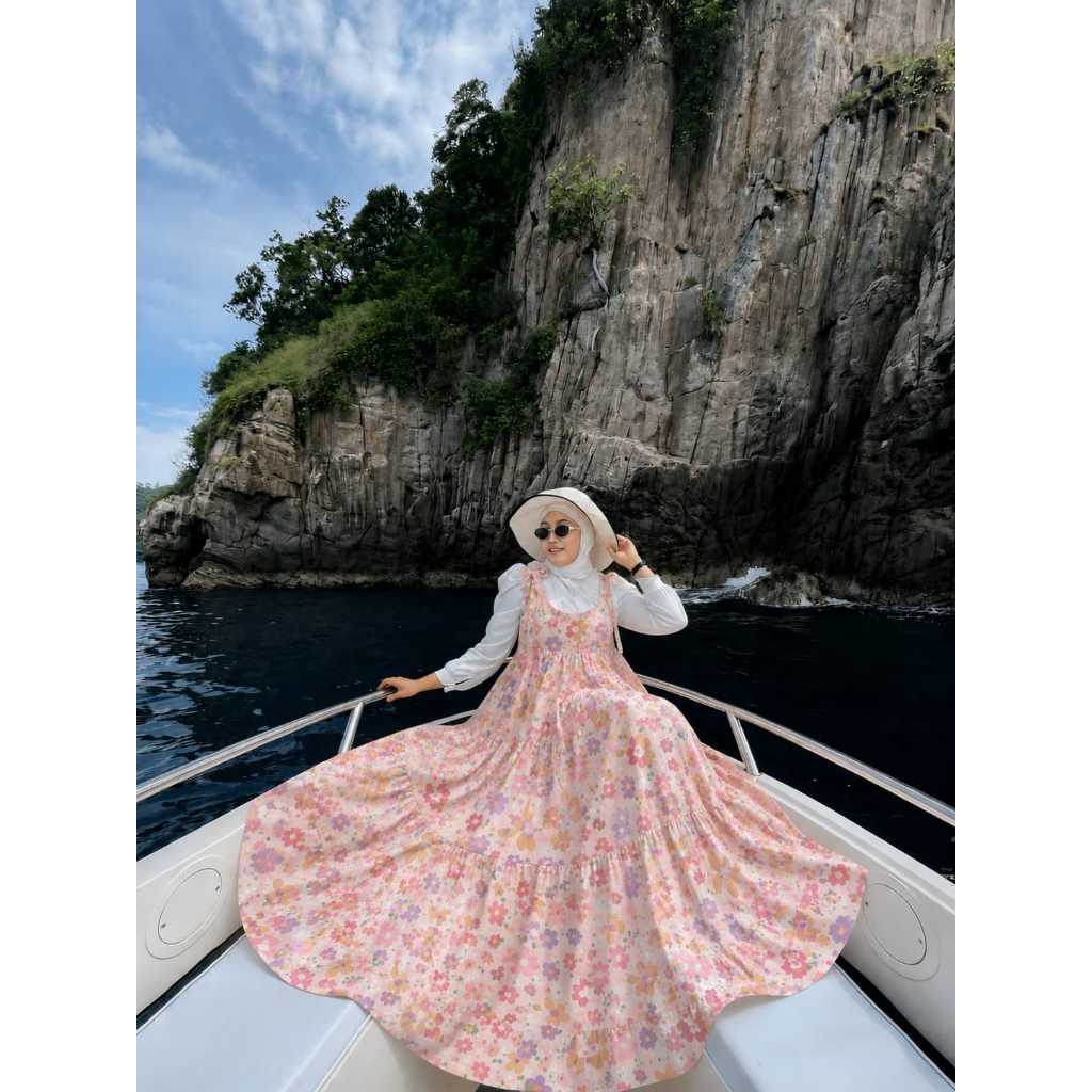 FANYA HANA OVERALL NEW ARRIVAL MAEZULA BAHAN CERUTY BABY DOLL FULL VURING DAN BAHAN KATUN TIDAK TERA