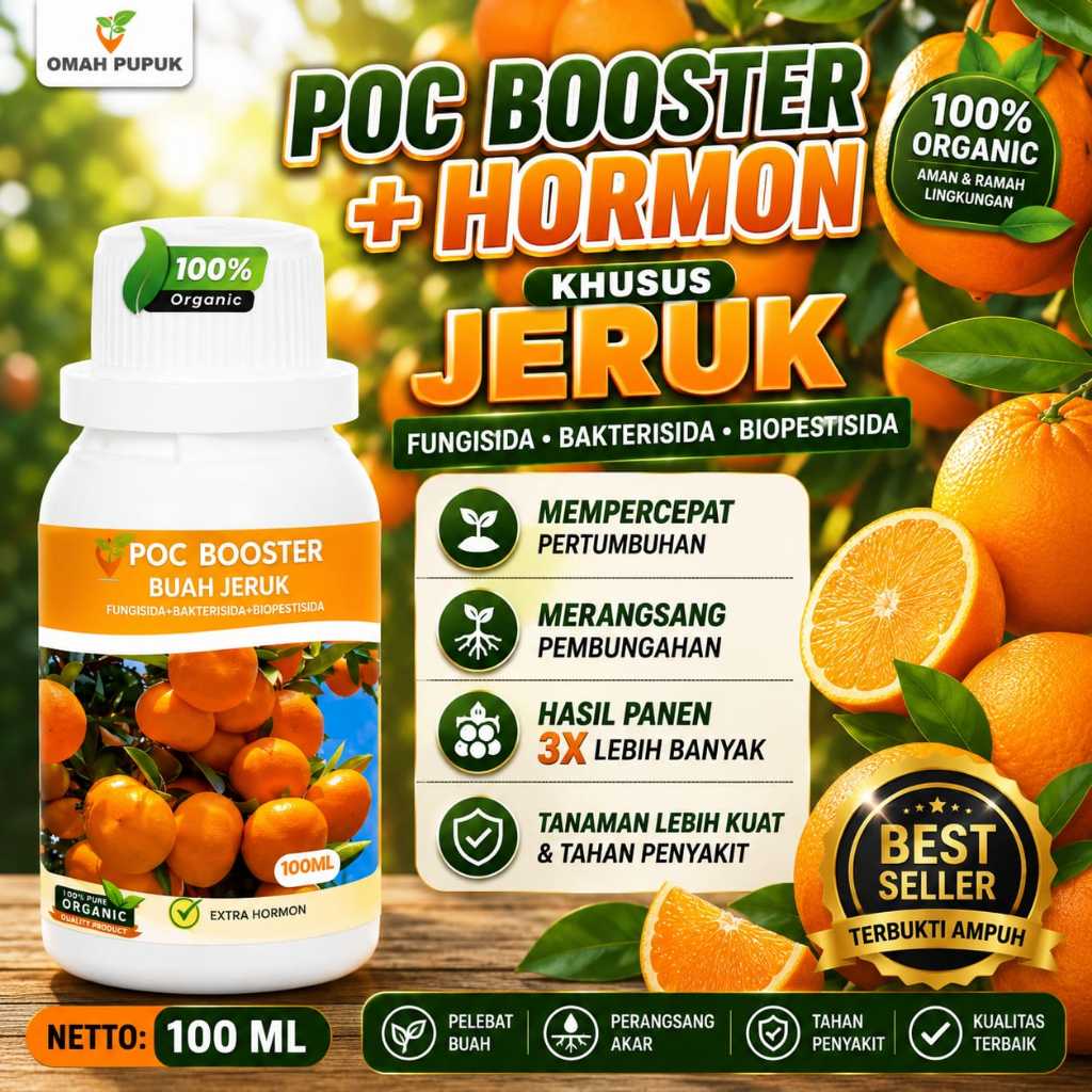 Pupuk Booster Jeruk 100ml - Booster Buah Jeruk Cepat Berbuah - Melebatkan Buah