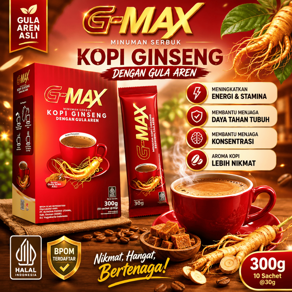 GMAX Kopi Dengan Gula Aren Minuman Instan Serbuk Kopi Robusta