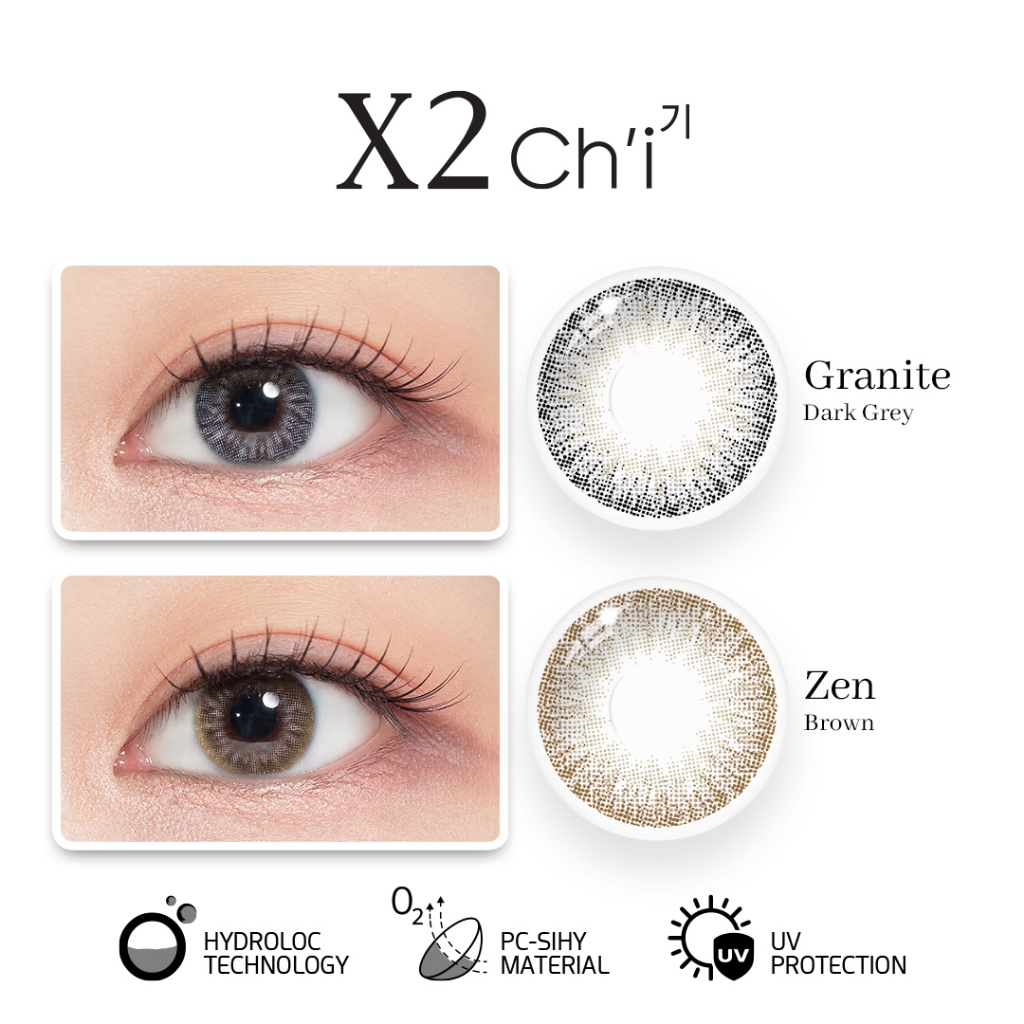 X2 Softlens CHI Varian Granite (Dark Grey) | Zen (Brown)