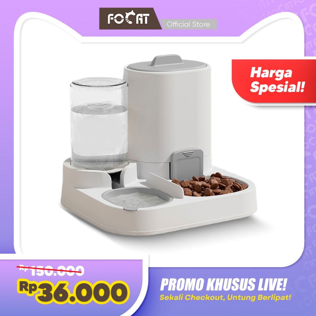 [SPECIAL LIVE] FOCAT Tempat Makan & Minum Otomatis Kucing Anjing M89 Automatic Pet Feeder / Pet Feeder 2IN1