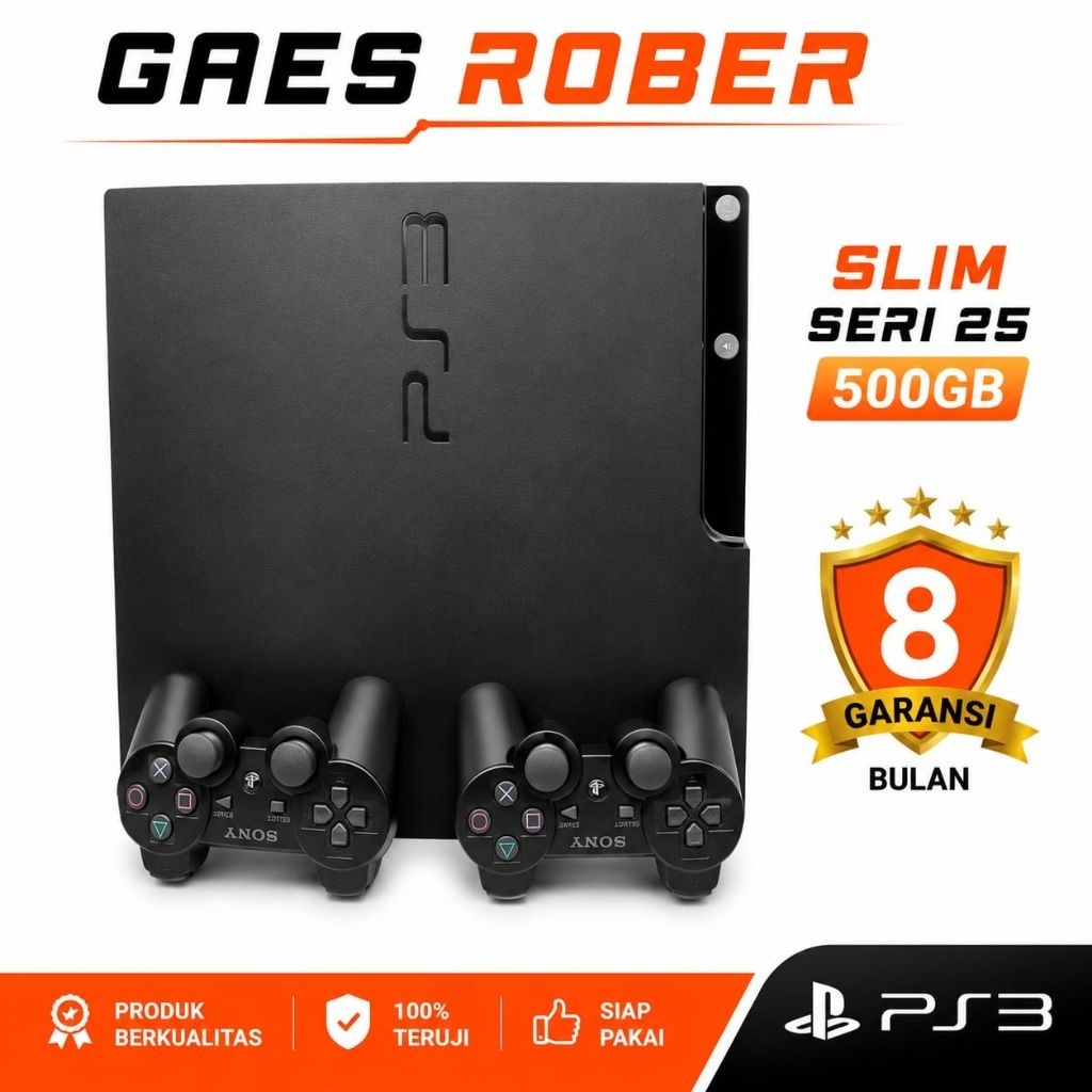 PS 3 SLIM SERI 25 500GB 2 STIK FULL GAME