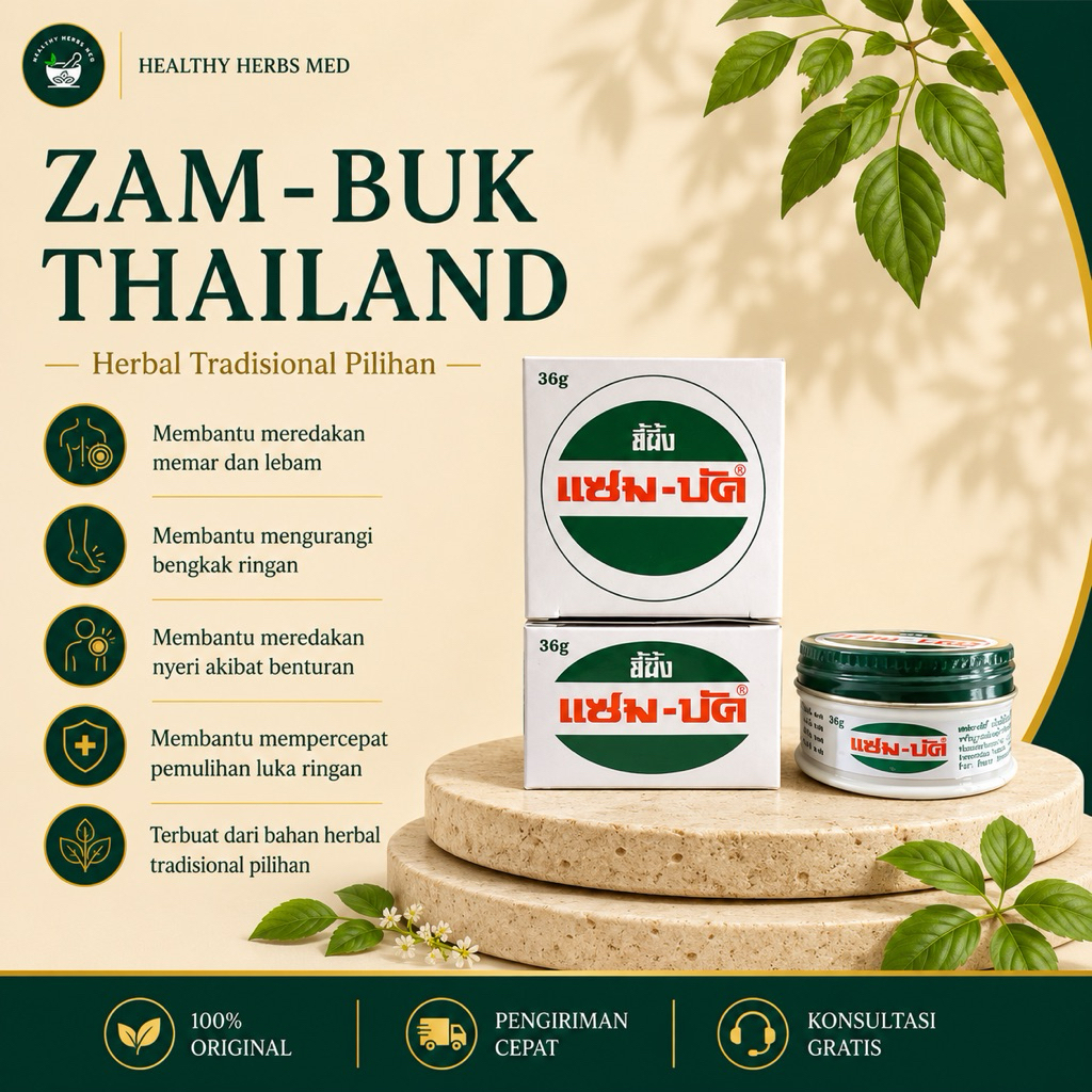 Obat Oles Memar Bengkak Lebam Zambuk Original Thailand Isi 36 gr